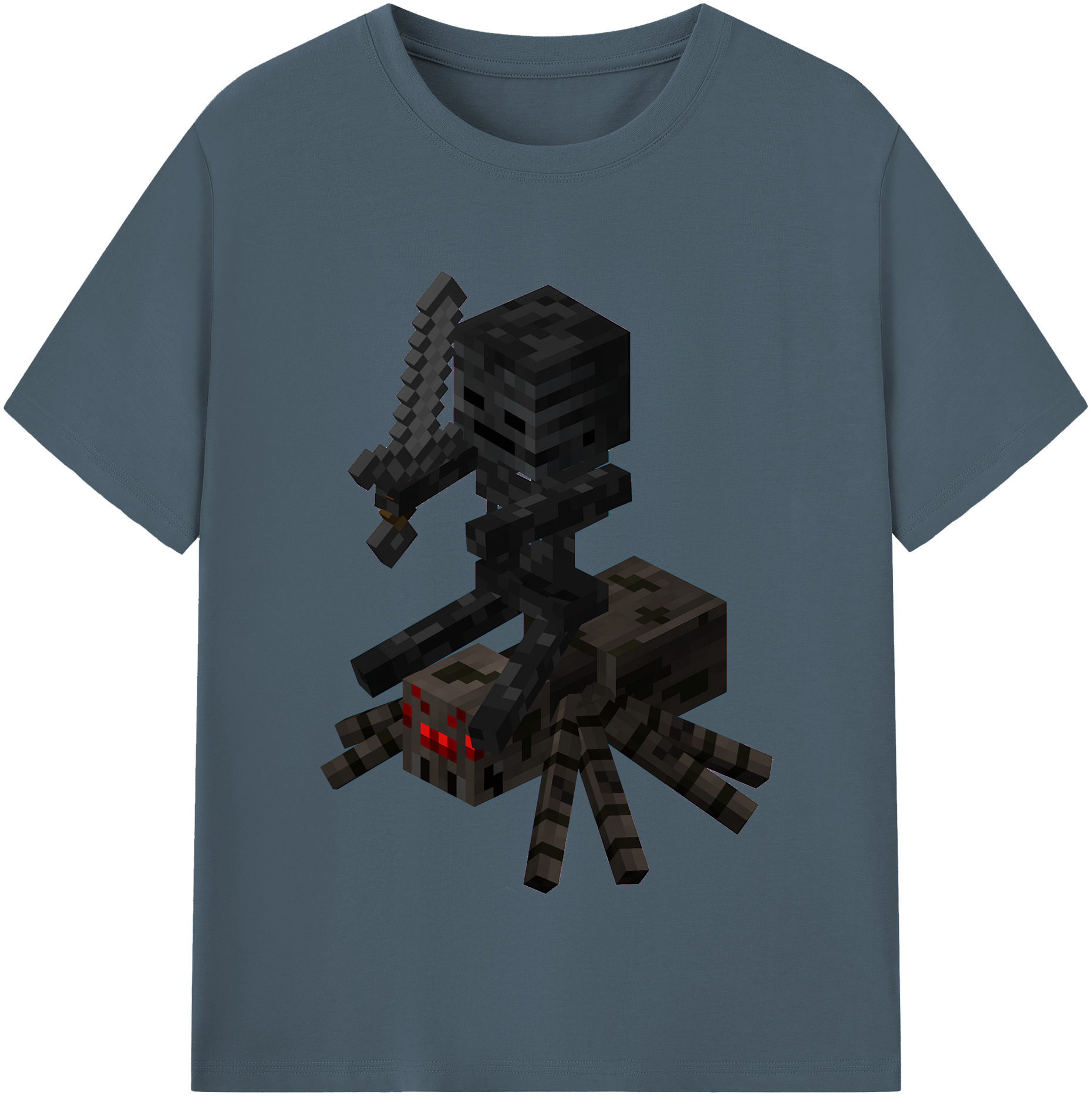 （画像用） マインクラフト ブロックの世界 Minecraft MC Block world 綿100％半袖Tシャツ（フロントプリント）